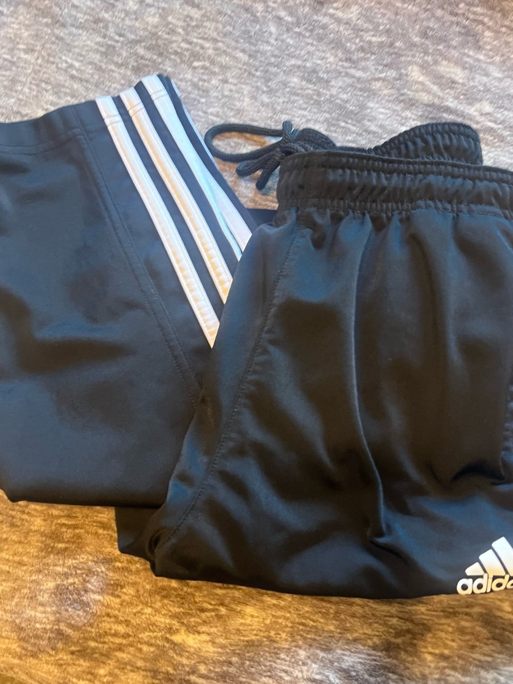 adidas Black Joggers with White Three-Stripe Detailing